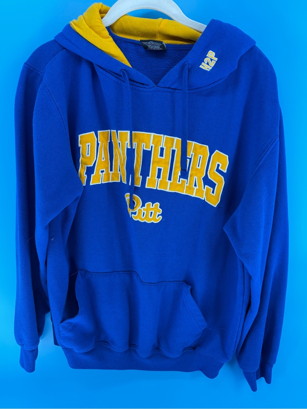 Colosseum Pitt Panthers Hoodie Mens Medium Blue Gold H2P Sweatshirt PITT0101 - Picture 2 of 6